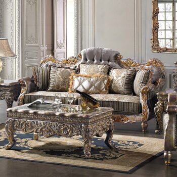Metallic Gold / Silver Blend Sofa HD-287 By Homey Design
