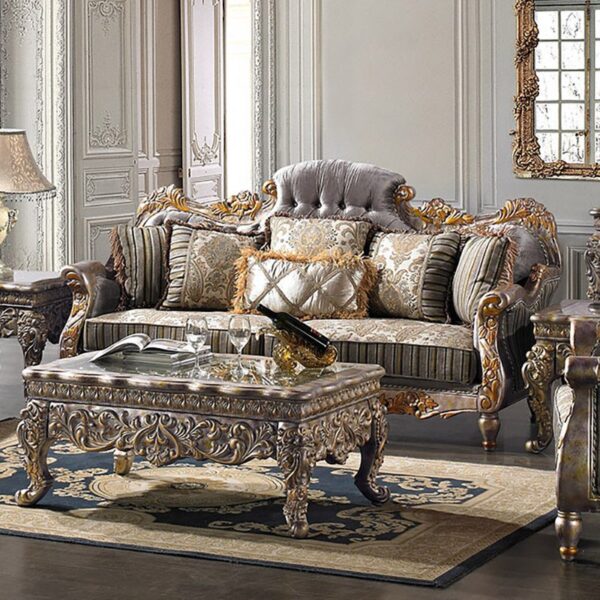 Metallic Gold / Silver Blend Sofa HD-287 By Homey Design 4