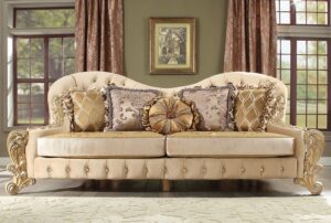 Metallic Gold Sofa HD-817 By Homey Design