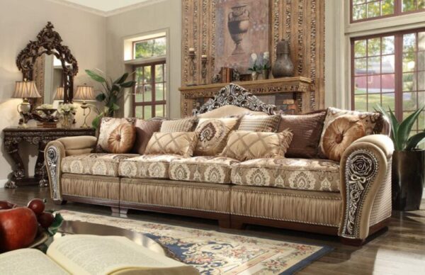 Dark Red Mahogany Sectional Sofa HD-1632 By Homey Design 4