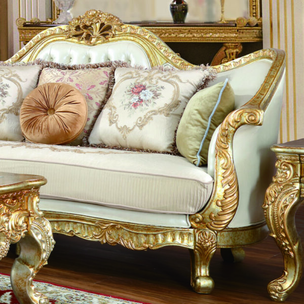 Metallic Gold 3PCs Sofa Set HD-91630 By Homey Design 8