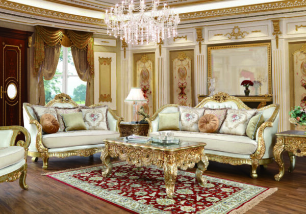 Metallic Gold 3PCs Sofa Set HD-91630 By Homey Design 10