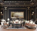 Black Enamel Finish 3PC Sofa Set HD-9666 By Homey Design Homey Design Special Orders Mobilia Cleopatra 13 Black Enamel Finish 3PC Sofa Set HD-9666 By Homey Design 13