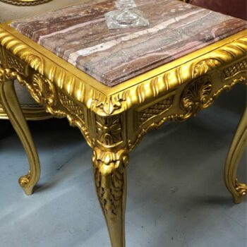 Handmade Pink Marble End Table