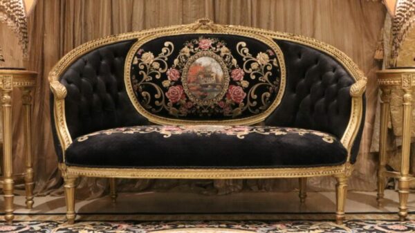 Handmade Gold Black Galaxy Sofa 5