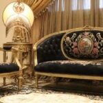 Handmade Gold Black Galaxy Sofa 8