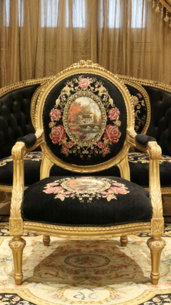 Handmade Gold Black Galaxy Chair