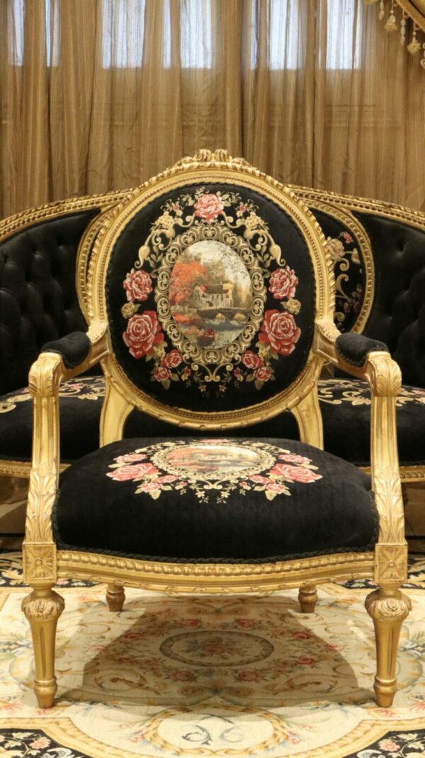 Handmade Gold Black Galaxy Chair 4