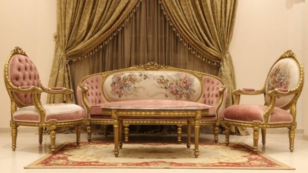 Handmade Gold Peach Galaxy Coffee Table 7