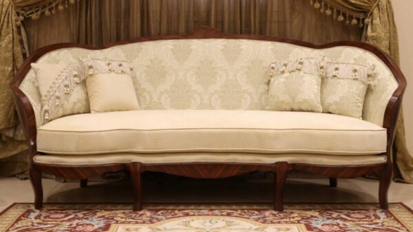 Handmade Marquetery Beige Sofa 6