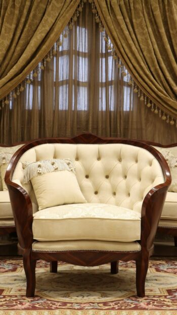 Handmade Marquetery Beige Chair