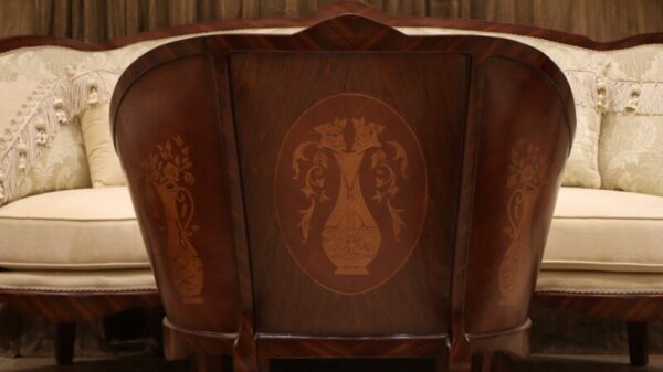 Handmade Marquetery Beige Chair 11