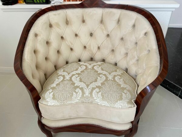 Handmade Marquetery Beige Chair 13