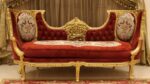 Handmade King Gold Red Sofa 17