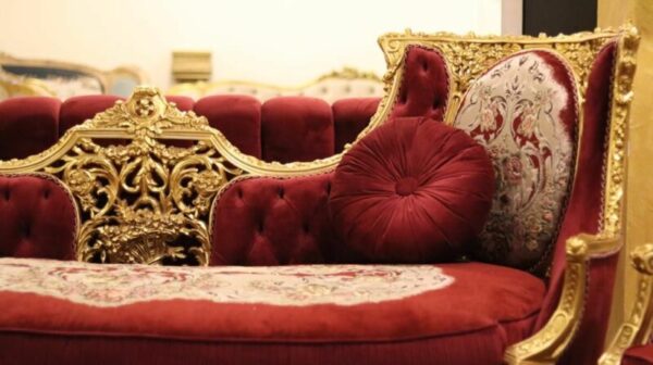 Handmade King Gold Red Sofa 13
