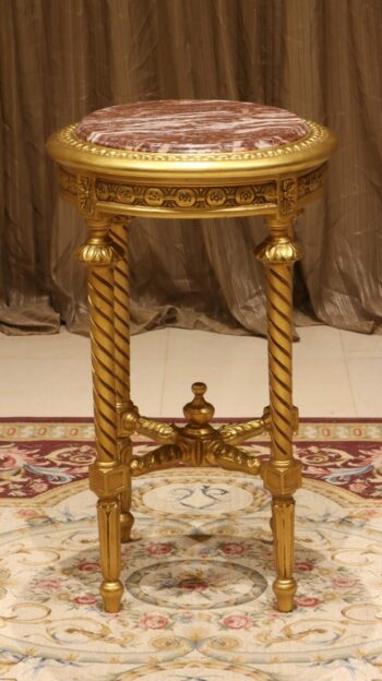Handmade King Gold Red End Table