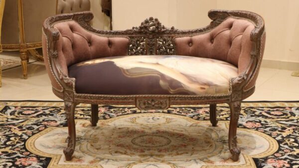 Handmade Brown Peach Lady Bench 6