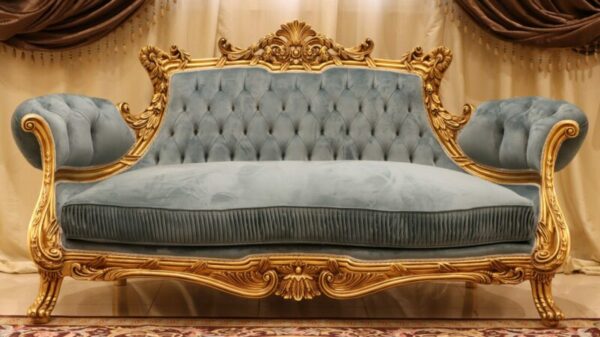 Handmade Gold Green Angels Loveseat 5