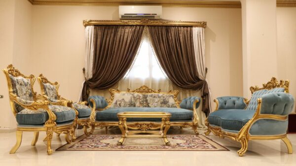 Handmade Gold Green Angels Loveseat 6