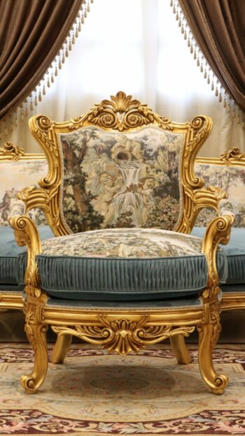Handmade Gold Green Angels Chair