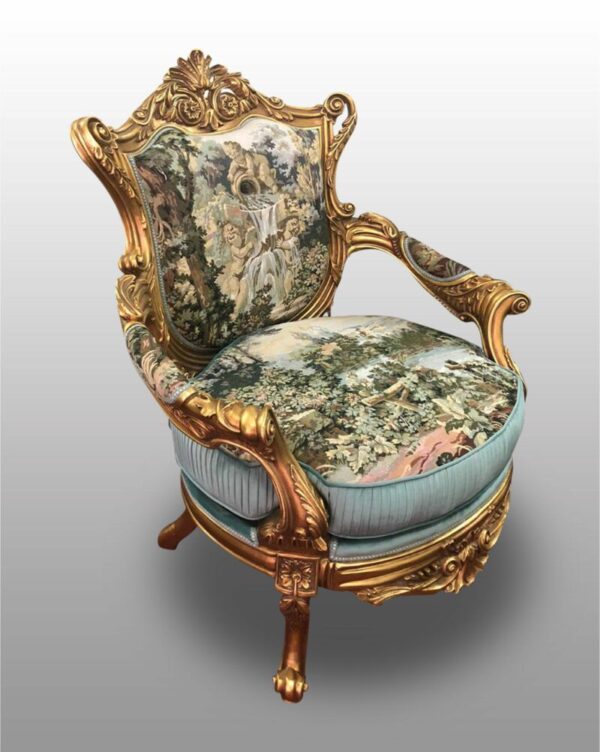 Handmade Gold Green Angels Chair 7