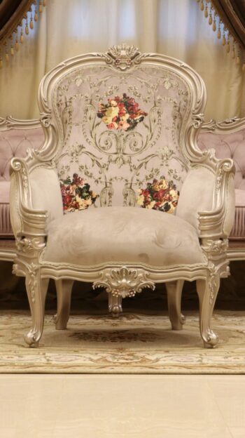 Handmade Silver Pink Chair