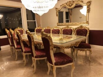 Handmade White Red Buffet