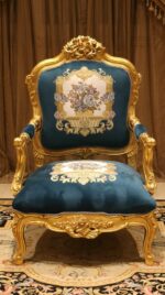 Handmade Gold Sand Blue Navy Chair 2 8