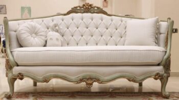 Handmade Caval White Loveseat