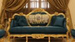 Handmade Gold Sand Blue Navy Sofa 9