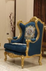 Handmade Gold Sand Blue Navy Chair 1 15