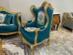 Handmade Gold Sand Blue Navy Chair 1 16