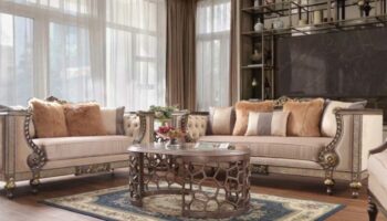 Luxury Gold 3PC Sofa Set HD-3058 By Homey Design