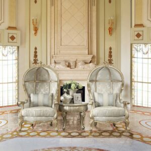 Belle Silver Chair Hd-01 By Homey Design | Mobilia Cleopatra Belle Silver Chair HD-01 By Homey Design