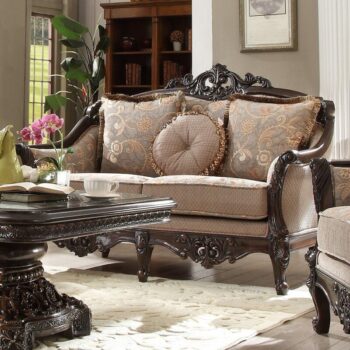 Dark Red Mahogany Loveseat HD-09 By Homey Design