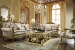 Metallic Bright Gold 3PCs Sofa Set HD-105 By Homey Design Homey Design HD-105 Collection Mobilia Cleopatra 8 Metallic Bright Gold 3PCs Sofa Set HD-105 By Homey Design 8