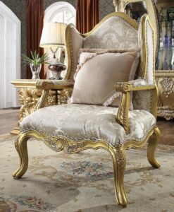 Metallic Bright Gold Chair Hd-105 By Homey Design | Mobilia Cleopatra Metallic Bright Gold Chair HD-105 By Homey Design