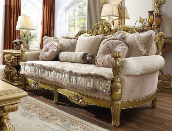 Metallic Bright Gold Sofa HD-105 By Homey Design 4