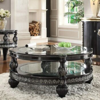 Black Enamel & Silver Coffee Table HD-1208 By Homey Design