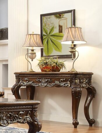 Met Ant Gold & Perfect Brown Console Table HD-1306 By Homey Design