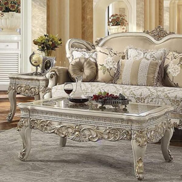 Plantation Cove White 3PCs Coffee Table Set HD-1469 By Homey Design 4