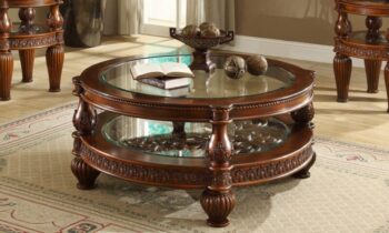 Homey Design HD-1521 Coffee Table In Dark Mahogany