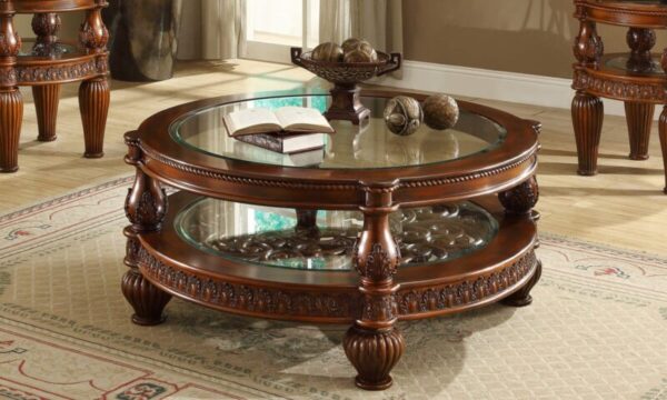 Homey Design HD-1521 Coffee Table In Dark Mahogany 4