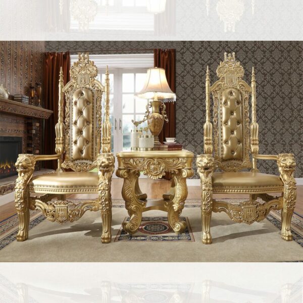 Metallic Gold King Chair HD-1801 By Homey Design 4