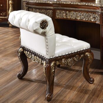 Burl & Metallic Gold Stool HD-1803 By Homey Design