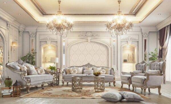 Luxury Silver 3 PCs Sofa Set HD-20339 By Homey Design 7