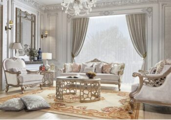 Luxury Silver 3 PCs Sofa Set HD-20353 By Homey Design