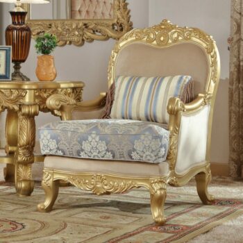 Metallic Bright Gold Chair HD-2666 By Homey Design