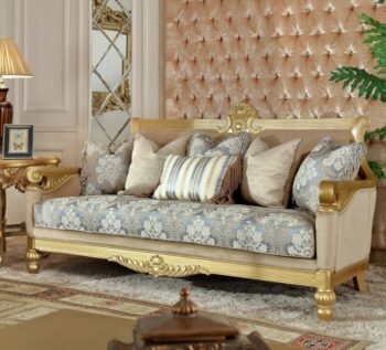 Metallic Bright Gold Sofa HD-2666 By Homey Design