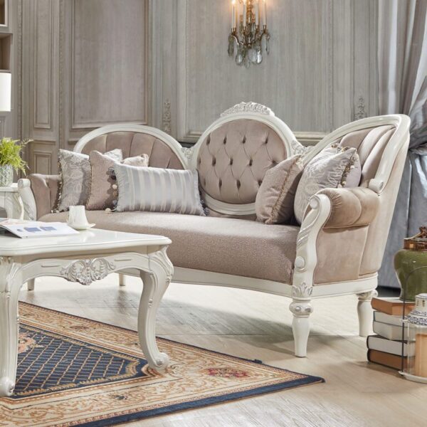 Ivory Finish 3PCs Salon Sofa Set HD-2672 By Homey Design 8